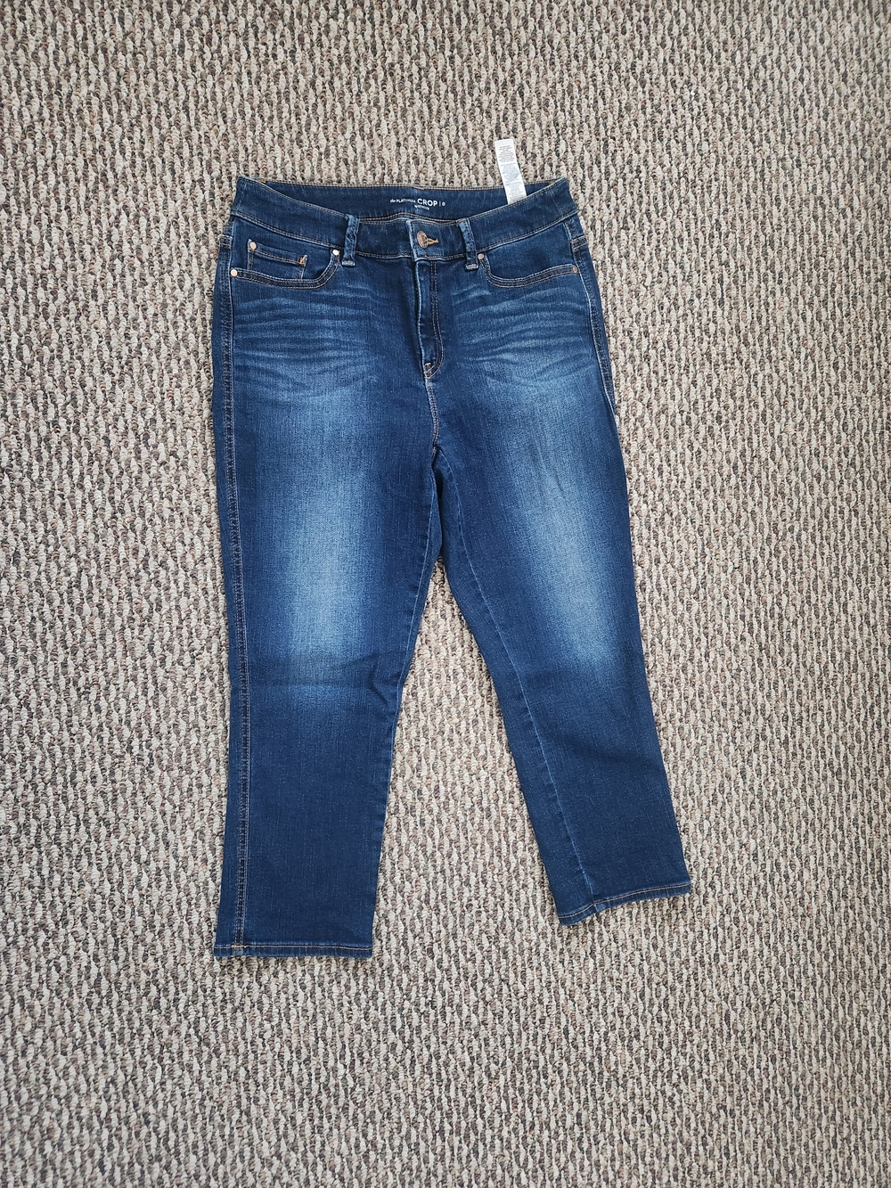 Dark Blue Denim Cropped Jeans Chico's The Platinum Crop Size 0 Casual Denim